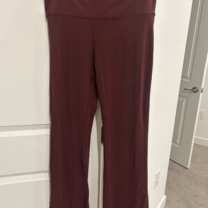 Burgundy Women's Flare Yoga Leggings
